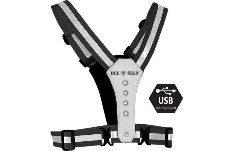 Bee Safe Løbevest Led Harness USB Unisex Silver