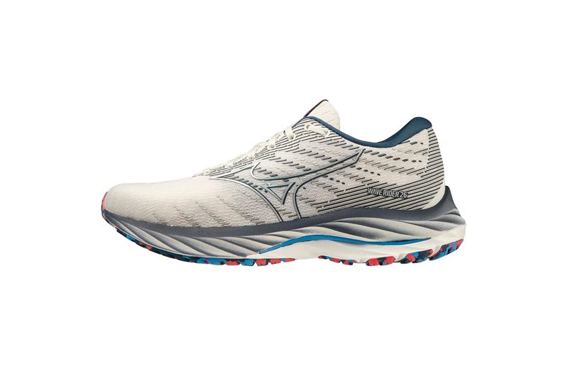 Mizuno Löparskor Wave Rider 26 Dam Snow White/Silver/Ibiza Blue