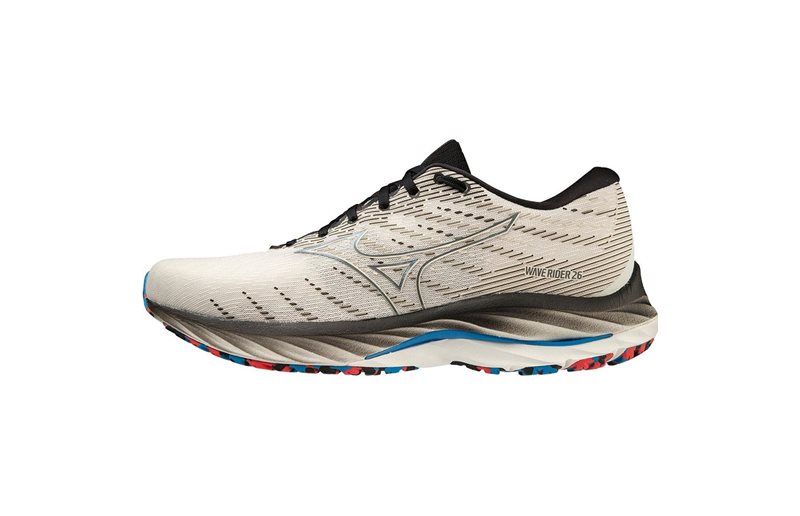 Mizuno Juoksukengät Wave Rider 26 Miesten Snow White/Indigo Bunting
