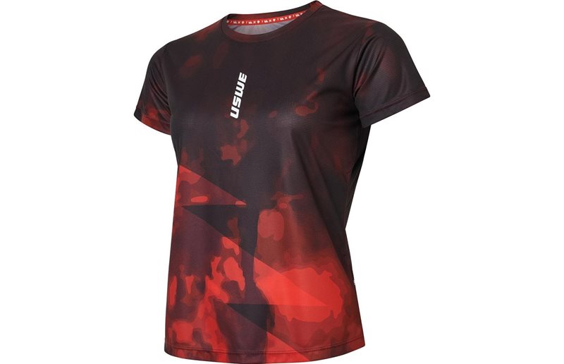 USWE Juoksupusero Dimma Trail Running SS Tee Naiset Flame Red