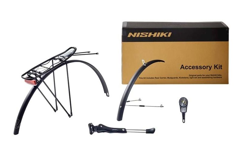 Nishiki Tillbehörskit skärm, p-hållare, stöd, belysning