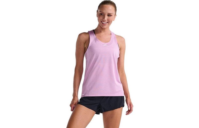 2XU Juoksupaita Light Speed Tech Singlet Naisten Pastel Pink/White Reflective