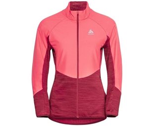 Odlo Löparjacka Jacket Run Easy Warm Hybrid Dam Deep Claret/Siesta