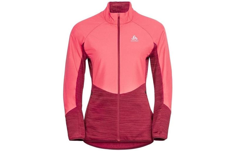 Odlo Löparjacka Jacket Run Easy Warm Hybrid Dam Deep Claret/Siesta