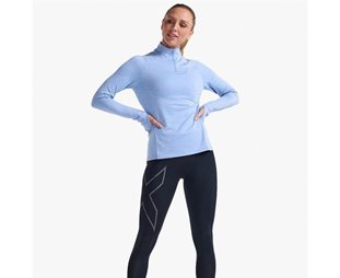 2XU Ignition 1/4 Zip dam Hydrangea/White Reflective