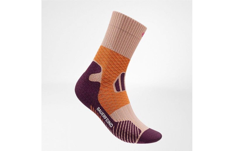 Bauerfeind Trail Run Compression Socks Mid Cut herr Sunrise Peach