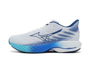 Mizuno Wave Rider 28 herr White/Estate Blue/Mugen Blue