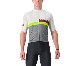 Castelli A Blocco Jersey Men Ivory/Bordeaux/Electric Lime/Sedona