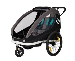 Cykelvagn Hamax Traveller 2 barn svart/grå