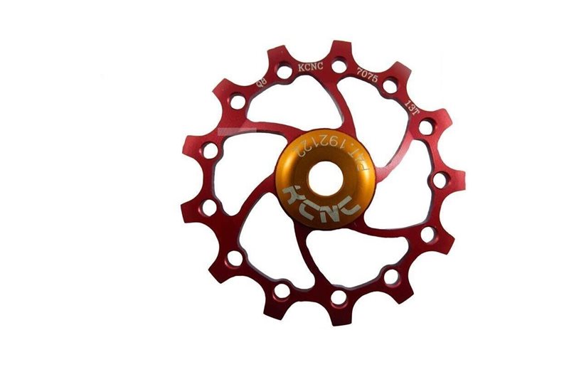 KCNC Jockey Wheel 14T Narrow Wide SS Bearing Long Teeth Red
