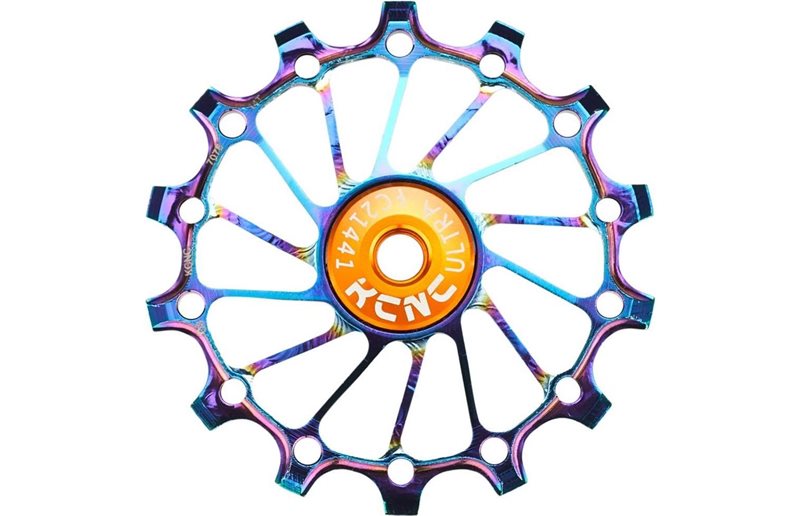 KCNC Jockey Wheel 14T Narrow Wide SS Bearing Long Teeth Oil Slick