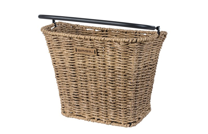 Cykelkurv Basil Front Bremen Rattan Look Be/Kf Seagrass