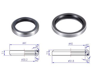 BBB Laakeri 41.0mm 36° x 45°/51.8mm 36° x 45°, 1 setti