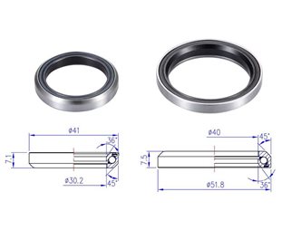 BBB Lager 41.0 Mm 36° X 45°/51.8 Mm 36° X 45°, 1 Set