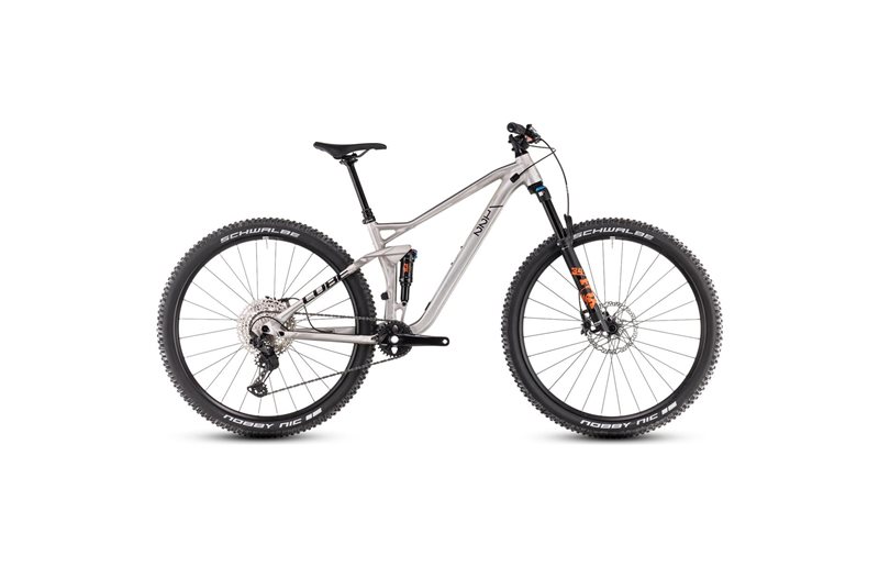 Täysjousto maastopyörä Cube Stereo One22 Race Rawmetal/Black