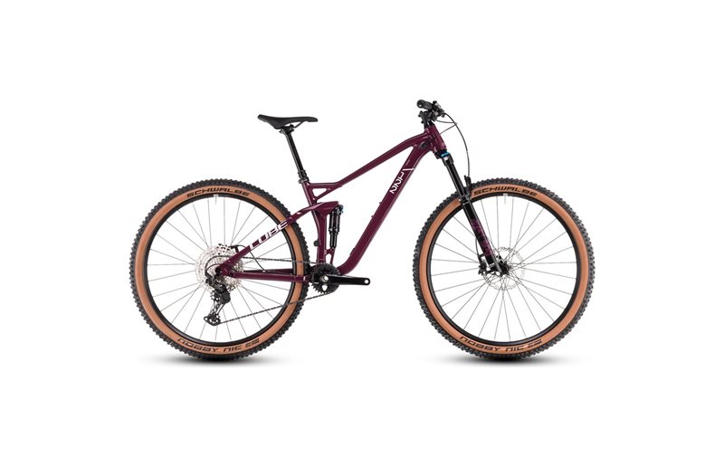 Täysjousto maastopyörä Cube Stereo One22 Race Wine/Grey