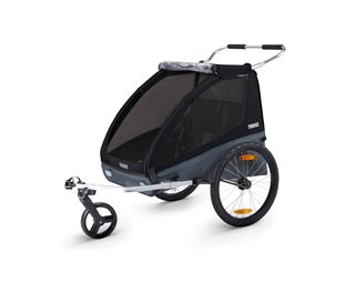 Pyöräkärry Thule Coaster XT (kahdelle lapselle) Musta