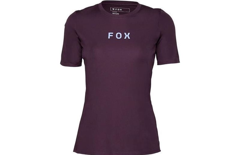 Fox Naisten pyöräilypaita Ranger SS Jersey Wordmark Dark Purple