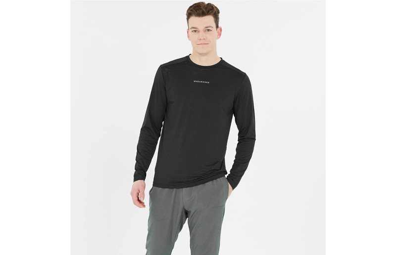 Juoksupaita Endurance Loker Long Sleeve Tee M Black