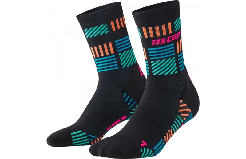 CEP The Run Limited 2024 Mid Cut Sock W Black/Neon Pink