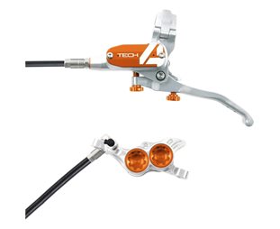 Hope Tech Skivbroms 4 E4 Bak Silver/Orange