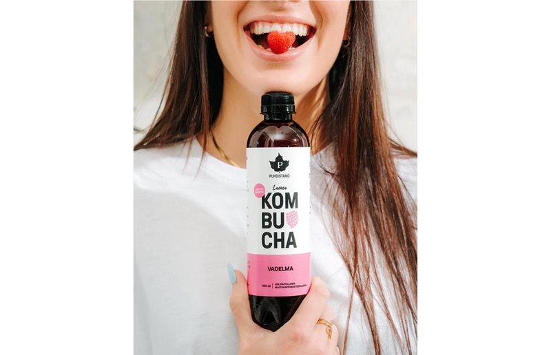 Puhdistamo Maitohappobakteerijuoma Luomu Kombucha Vadelma 400ml