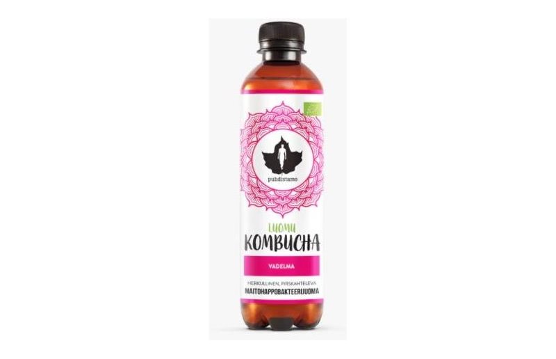 Puhdistamo Maitohappobakteerijuoma Luomu Kombucha Vadelma 370ml