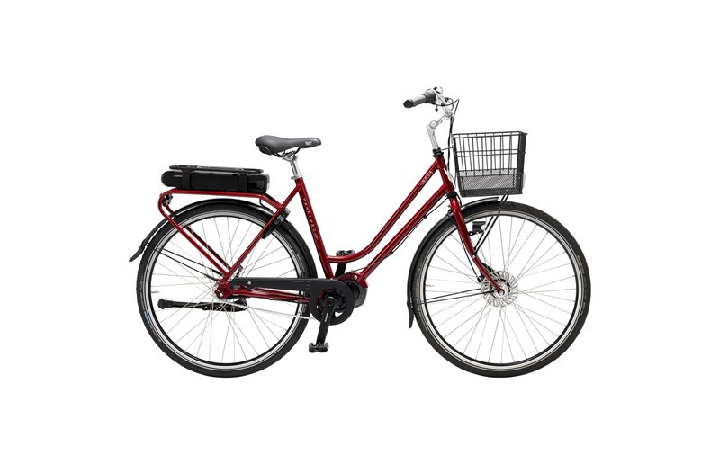 Naisten sähköpyörä Skeppshult Nova Premium 7-vaihteinen Liekinpunainen