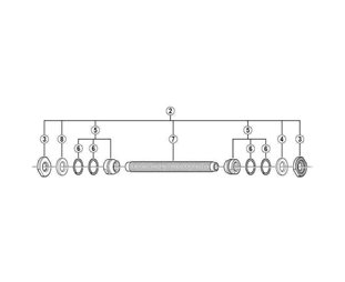 Shimano Axelset HB-M475 M10 x 108 mm axel fram