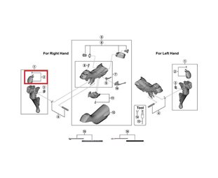 Shimano Nimikyltti Oikea kiinnitys ST-R7000:n Musta