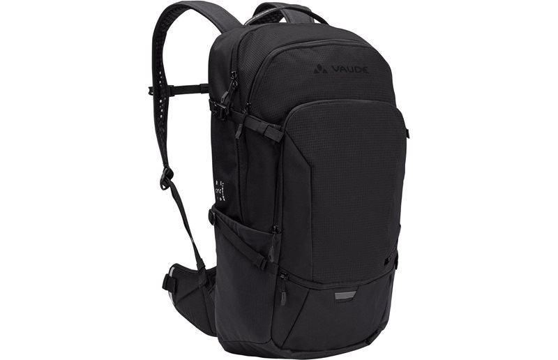 Pyöräilyreppu VAUDE eMoab 22L Musta + tasku sähköpyörän akulle
