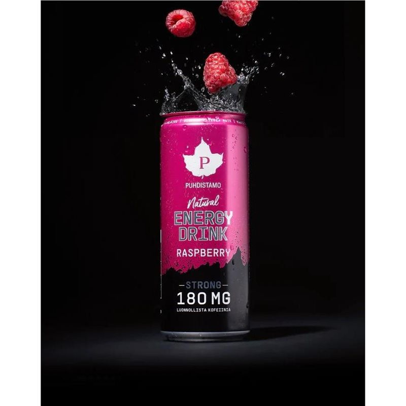 Puhdistamo Energidryck Natural Energy Drink Strong Raspberry 330ml online