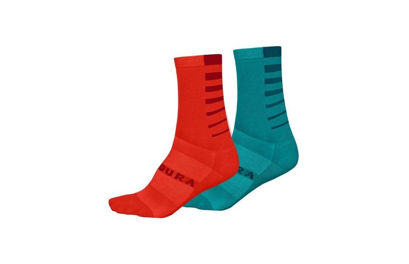 Endura Womens Coolmax Stripe Socks 2-pc Pacific Blue