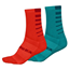 Endura Womens Coolmax Stripe Socks 2-pc Pacific Blue