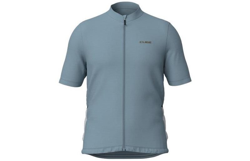 Cube Pyöräilypaita Full Zip Gravel S/S Sininen