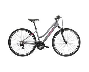 Naisten hybridipyörä Kross Evado 1.0 Lady Graphite/Raspberry