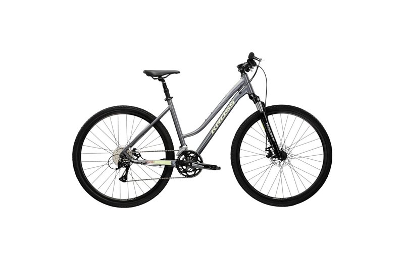 Naisten hybridipyörä Kross Evado 3.0 Lady Grey/Green