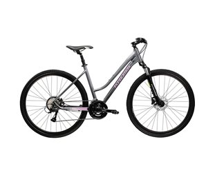 Naisten hybridipyörä Kross Evado 4.0 Lady Grey/Pink