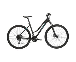 Naisten hybridipyörä Kross Evado 5.0 Lady Black/Turquise