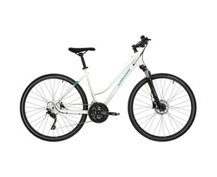 Naisten hybridipyörä Kross Evado 7.0 Lady White/Turquise 28