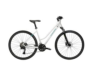Naisten hybridipyörä Kross Evado 7.0 Lady White/Turquise