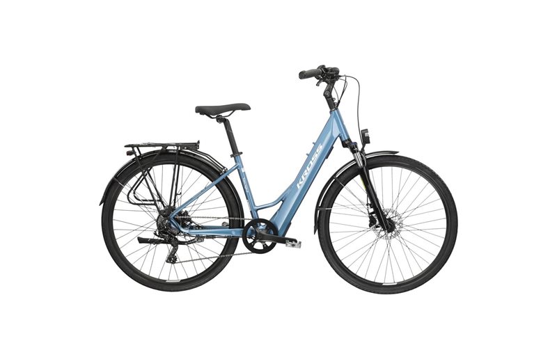 Naisten sähköpyörä Kross Trans LS 1.0 Blue/White
