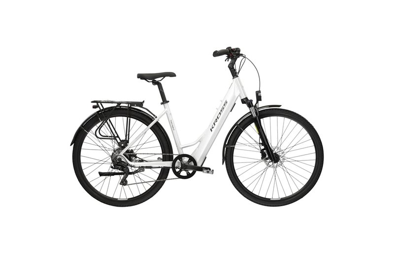 Naisten sähköpyörä Kross Trans LS 1.0 Pearl/Black
