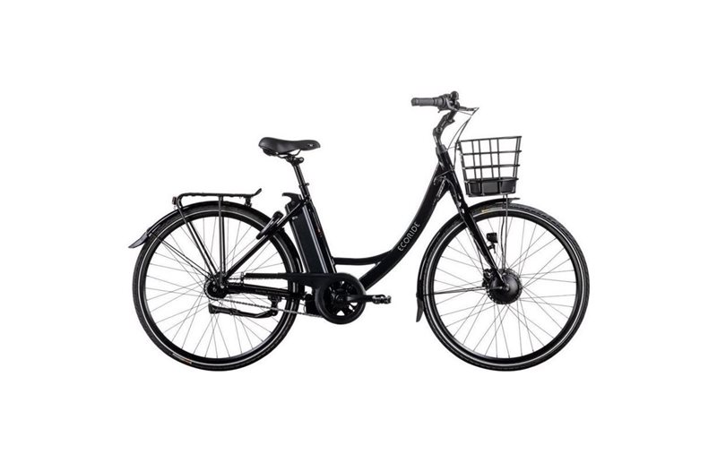 Naisten sähköpyörä Ecoride Ambassador 3 Hub Jalkajarru Musta