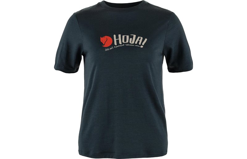 Cykeltröja Fjällräven Hoja Wool T-shirt W Dark Navy
