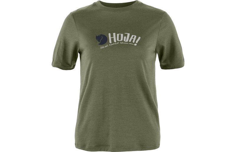 Pyöräilypaita Fjällräven Hoja Wool T-shirt W Laurel Green