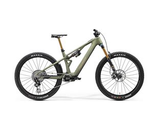 El MTB Merida eOne-Sixty SL 10K Silk Anaconda Green/Brown Dots