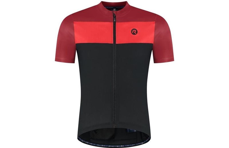 Pyöräilypaita Rogelli Core Block Jersey SS Men Black/Bordeaux/Red