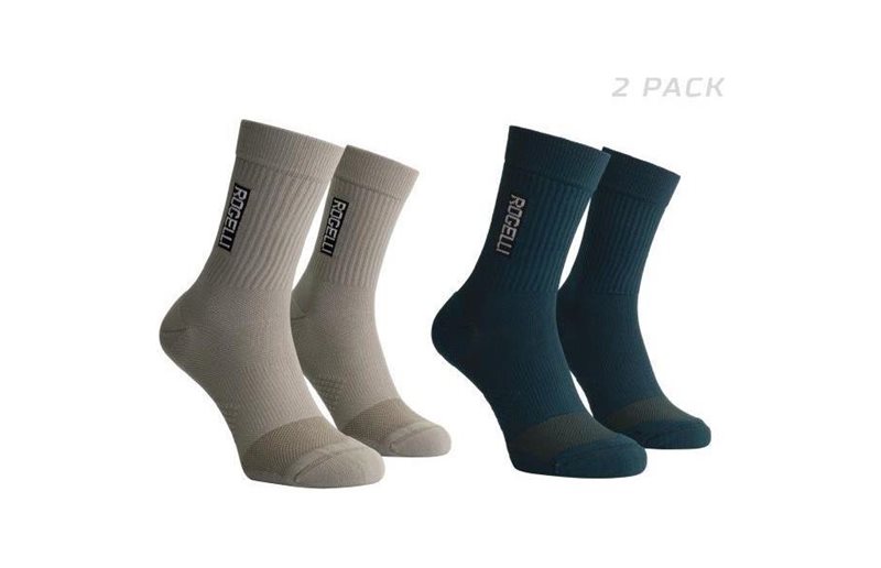 Juoksusukat Rogelli Distance Running Socks 2-Pack Blue/Taupe