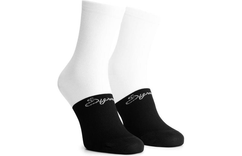 Cykelstrumpor Rogelli Signature Cycling Socks White/Black